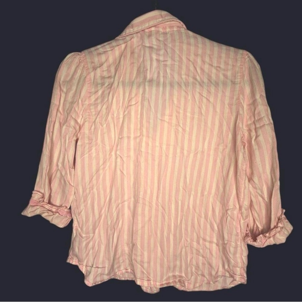 Victoria's Secret Pink and Cream Pajama Set. Size XS. 100% Cotton. Well loved! - Picture 3 of 8